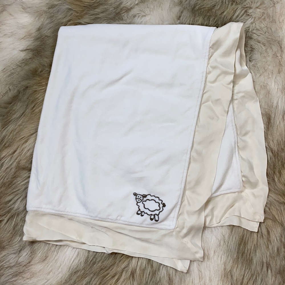 Pottery Barn Kids Cream Organic Cotton Baby Blanket